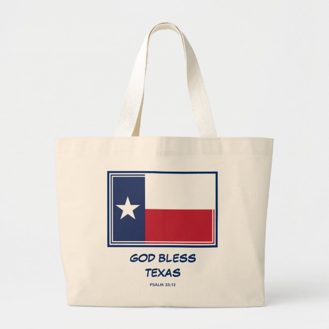 GUD BLESSA TEXAS Patriotisk Texan-flagga Jumbo Tygkasse (Framsidan)