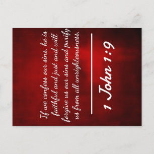 Gud citerar: 1 John 1:9 - "Confession and Forgiven Vykort