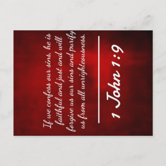 Gud citerar: 1 John 1:9 - "Confession and Forgiven Vykort