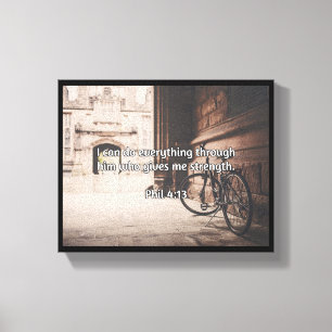 Gud citerar: Phil 4:13 - "God Ge styrka" Canvastryck