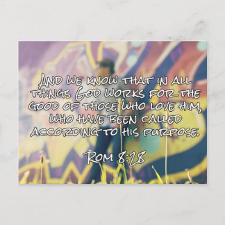 Gud citerar: Rom. 8:28 - "Gud arbetar för Bra" Vykort