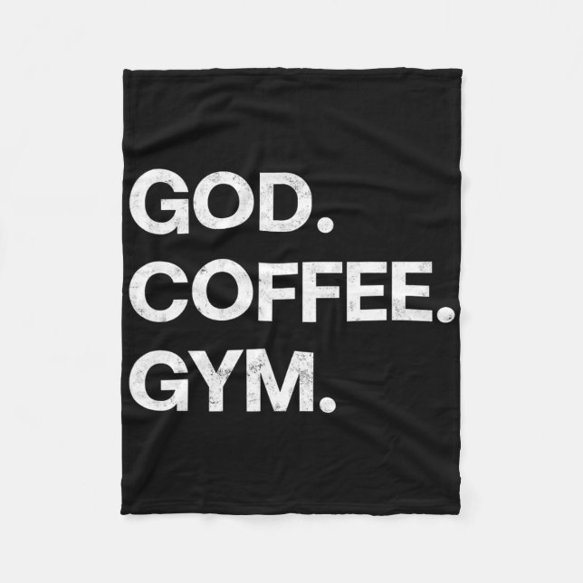 Gud Coffee Gym Funny Christian Workout Jesus M Fleecefilt (Framsidan)