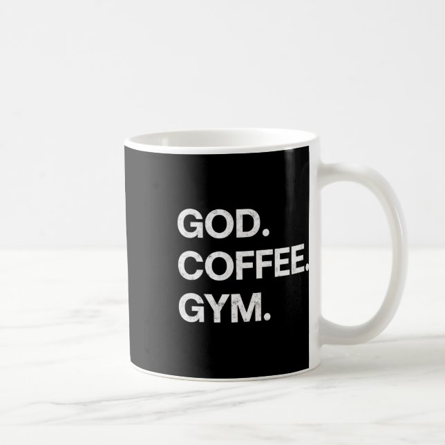 Gud Coffee Gym Funny Christian Workout Jesus M Kaffemugg (Höger)