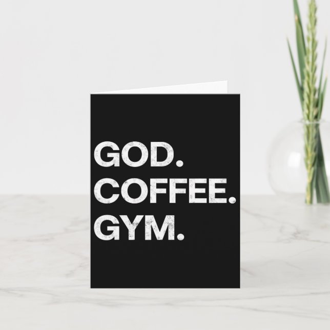 Gud Coffee Gym Funny Christian Workout Jesus M Kort (Framsida)