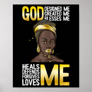 Gud Designad Me Black History Month Blm Melanin Ch Poster