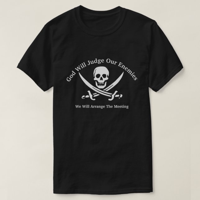 Gud dömer vår eminerade text, redigerar text, t shirt (Design framsida)
