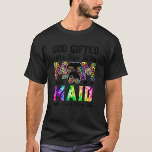 Gud Ed mig två Titles Mamma och Leopard Tie Dye T Shirt