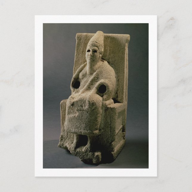 Gud El, från Ugarit, 1300-talet BC (limeston Vykort (Framsida)