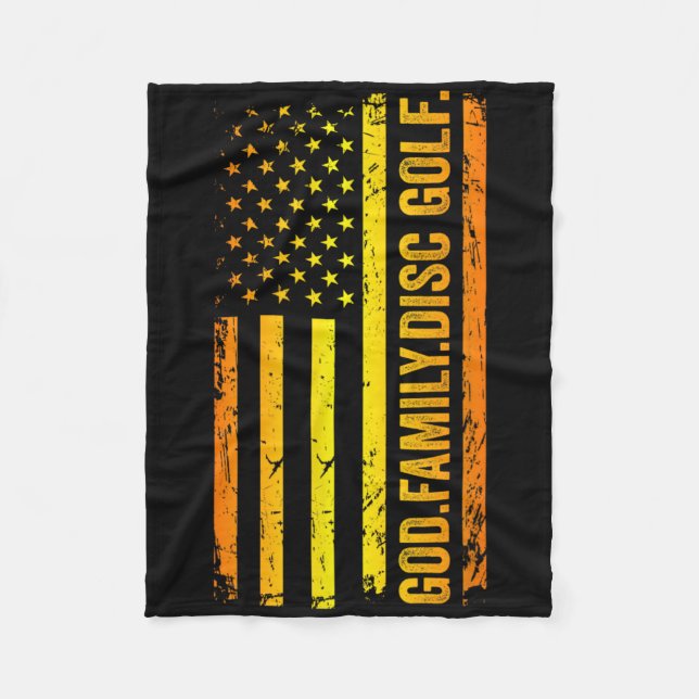 Gud Familj Disc Golf Oss Amerikansk Flagga Fars Da Fleecefilt (Framsidan)