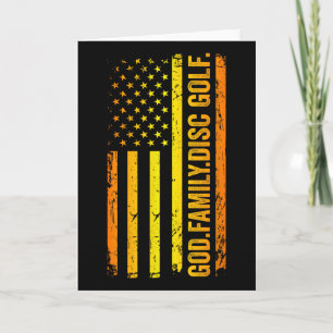 Gud Familj Discgolf USA Amerikansk Flagga Farsdag Kort
