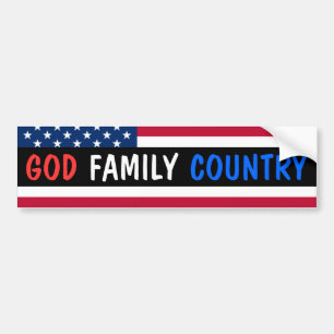 Gud familj, land bildekal