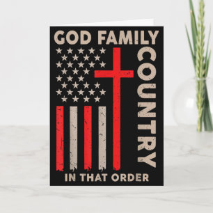 Gud Familj Land Det Här Ordnings Amerikansk Kriste Kort