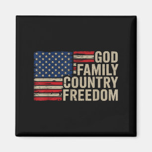 Gud Familj Land Frihet Patriotisk Kristen Usa Magnet
