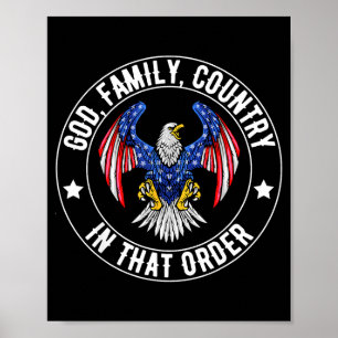 Gud Familj Land I Den Ordningen Kristet Patriot Poster