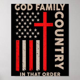 Gud Familj Land I Den Ordningen Kristna Patriot Poster