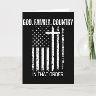 Gud Familj Land I Den Ordningen Patriotisk Kristi Kort