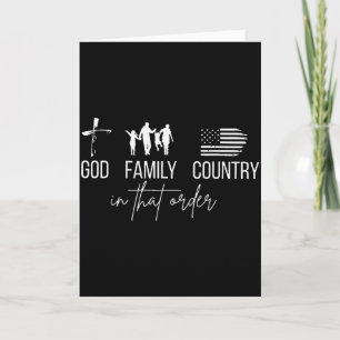 Gud Familj Land I Den Ordningen Patriotisk Kristi Kort