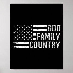 Gud Familj Land - Patriotisk Kristet Amerikanskt F Poster