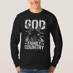 Gud Family Land Guns Patriot Soldier 4:e Jul T Shirt