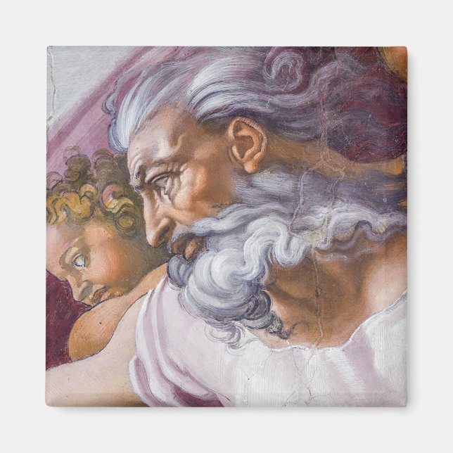 Gud, Far, Sistine Chapel av Michelangelo Magnet (Framsidan)