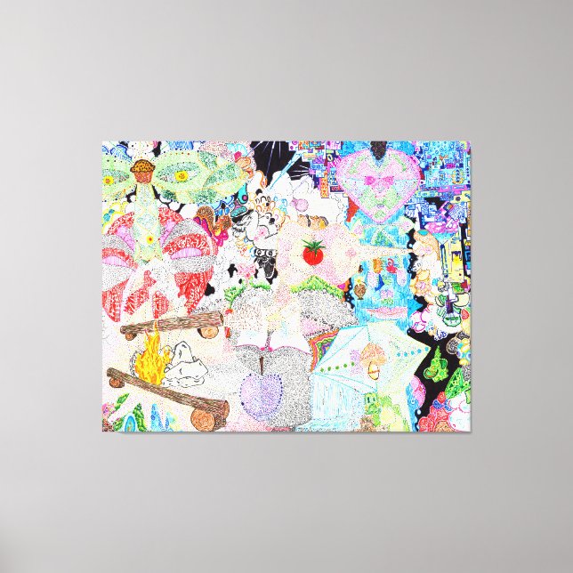 Gud finns i den detaljerade uppgiften #8 canvastryck (Framsida)