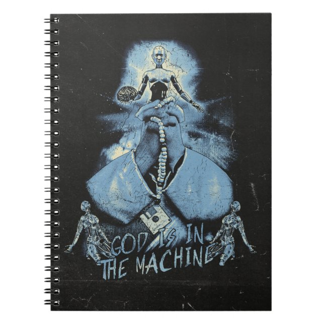 Gud finns i Maskin - Techno-Dystopian Design Anteckningsbok (Framsidan)