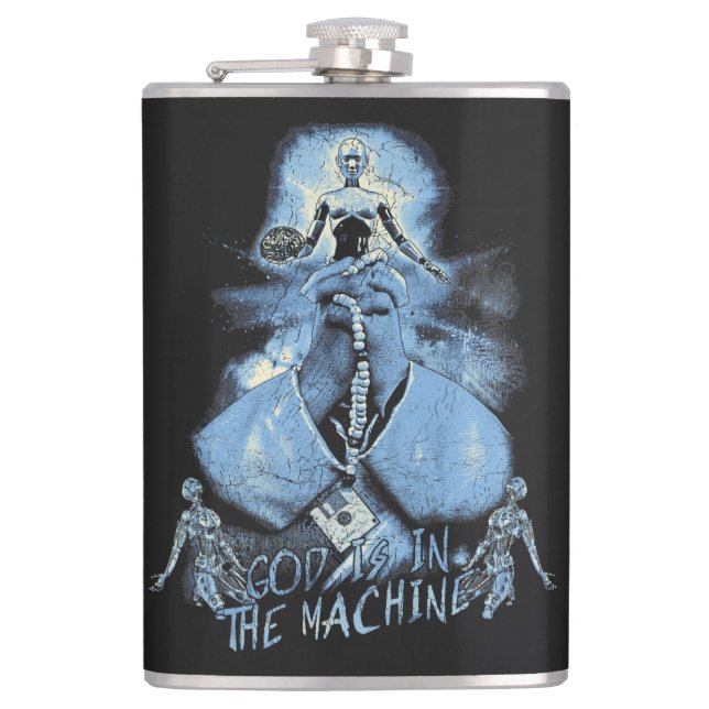 Gud finns i Maskin - Techno-Dystopian Design Fickplunta (Framsidan)