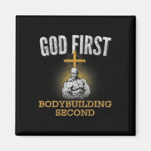 Gud First Bodybuilding Second Christian Gym Workou Magnet