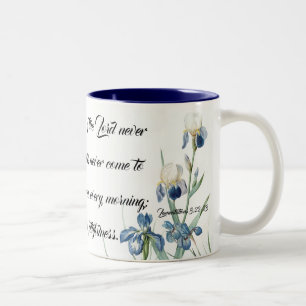 Gud för blåttIrisblomsterträdgård mugg för