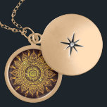 Gud för Indien sol- motivsol Guldpläterat Halsband<br><div class="desc">Indisk sol- motivdesign i en grungy struktur.</div>