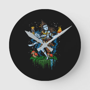 Gud för Lord Shiva Nataraja Dans Hinduisk Rund Klocka