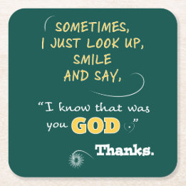 Gud för tack för drinkkustfartyggåvor kristen underlägg papper kvadrat