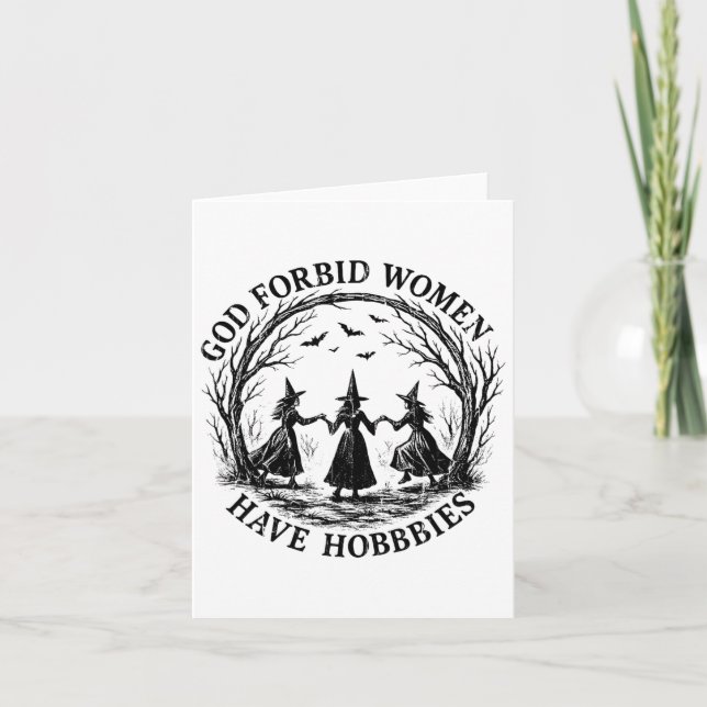 Gud förbjude kvinnor att ha hobbyer  kort (Framsida)