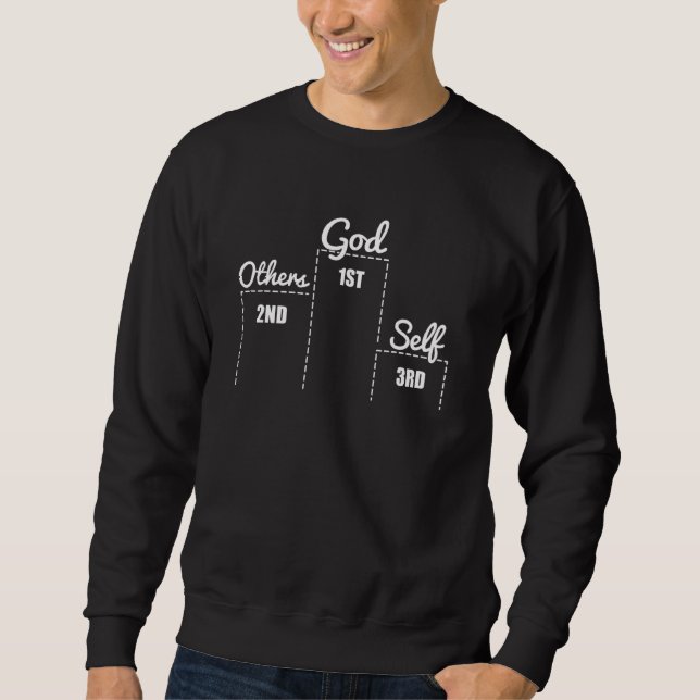 Gud först andra andra Kärlek för religionen Lång Ärmad Tröja (Framsida)