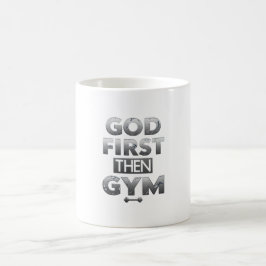 Gud Först Sedan Gymmugge – Kristet Träningsmotivat Kaffemugg