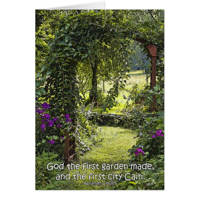 "Gud, första Garden Made-kortet" Hälsningskort (Framsidan)