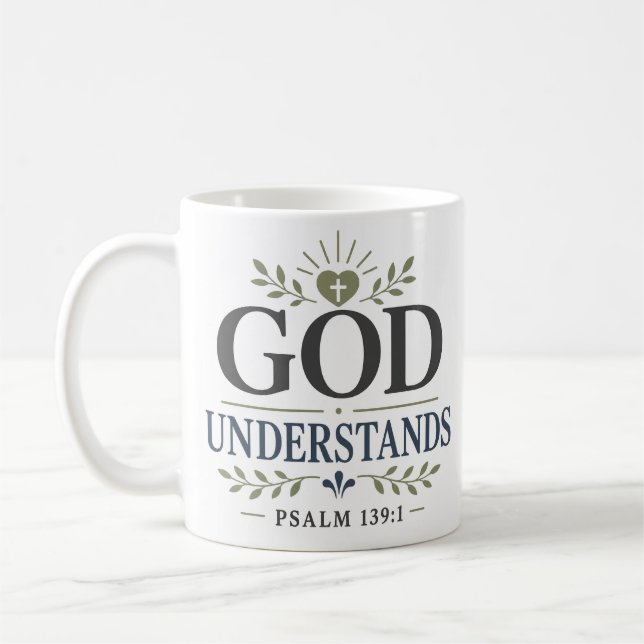 Gud förstår Andlig Devotional Citat Kaffemugg (Vänster)