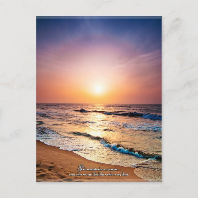 Gud förstår våra böner även när.. vykort (Framsida)