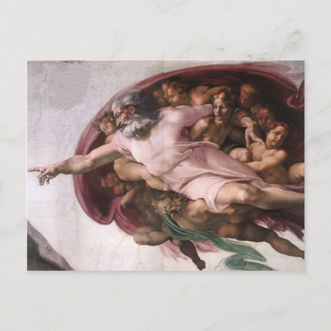 Gud från skapelsen av Adam i detalj Vykort (Framsida)