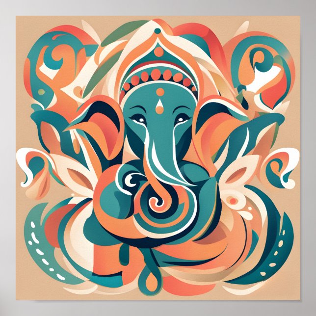 Gud Ganesha Abstract Design Poster (Framsidan)