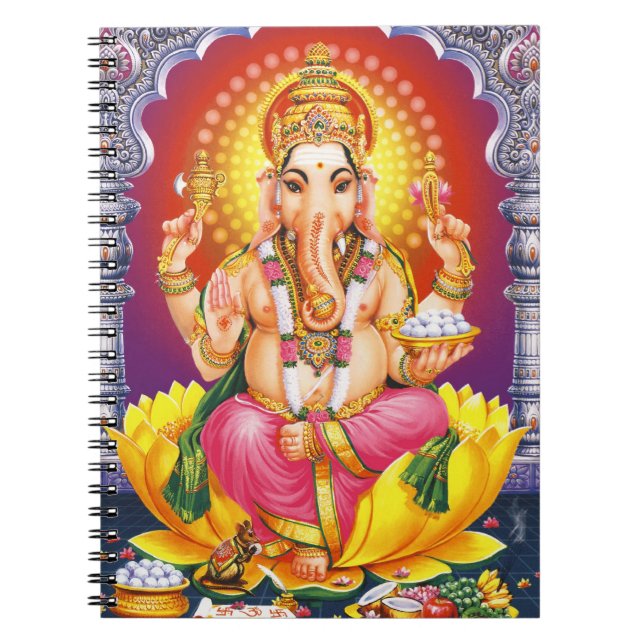 Gud Ganesha Anteckningsbok Med Spiral (Framsidan)