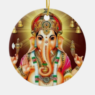 Gud Ganesha med mig Julgransprydnad Keramik