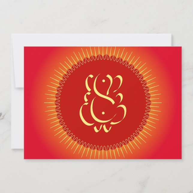 Gud Ganesha med sol-strålar (Framsida)