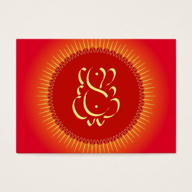 Gud Ganesha med sol-strålar Visitkort (Framsidan)
