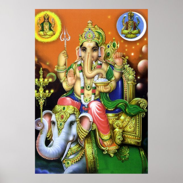Gud Ganesha på Elephant Poster (Framsidan)