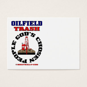 Gud gasar valda folk, oilfieldsopor, olja, riggen visitkort