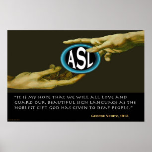 Gud gav ASL till Döv människor (36" x24") Poster