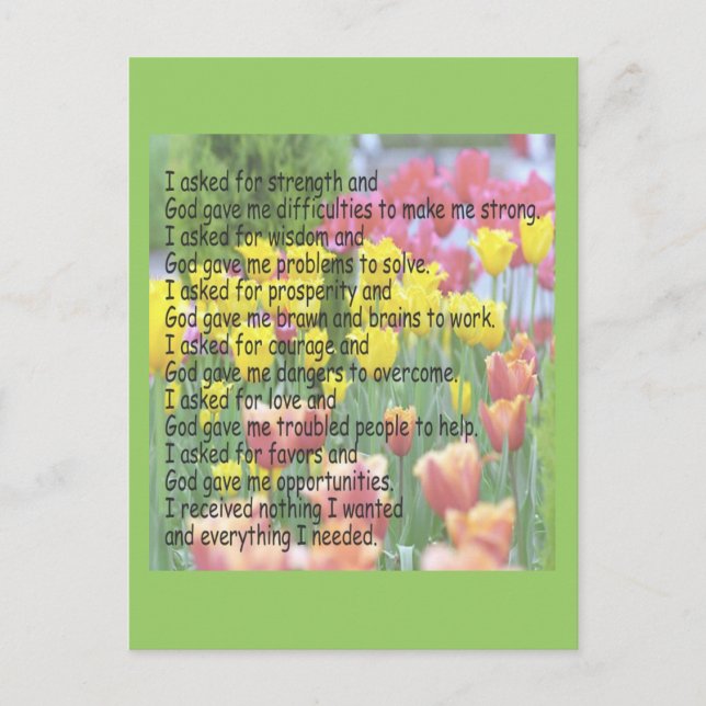Gud gav mig styrka vykort (Framsida)