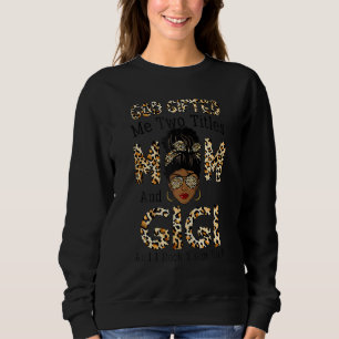 Gud gav mig två titlar Mamma Gigi Leopard Svart Kv T Shirt