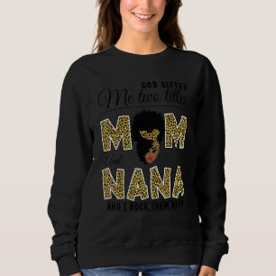 Gud gav mig två titlar Mamma Nana Leopard Svart Kv T Shirt